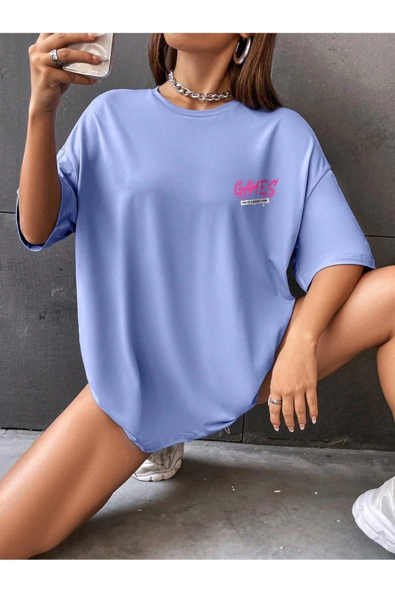 Karikatür ve Grafik tasarım Oversize T-shirt Cartoon/Letter serisi kod217