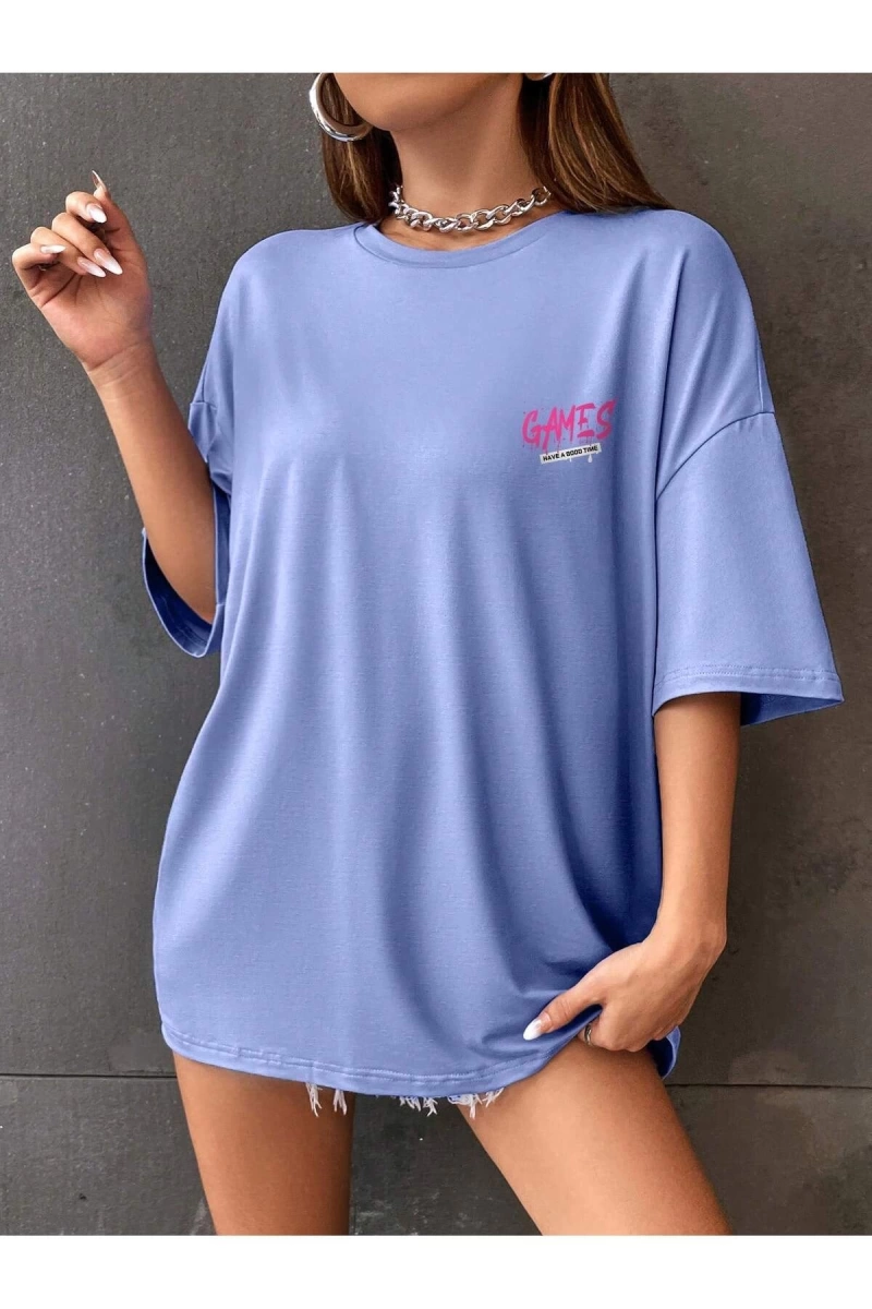 Karikatür ve Grafik tasarım Oversize T-shirt Cartoon/Letter serisi kod217