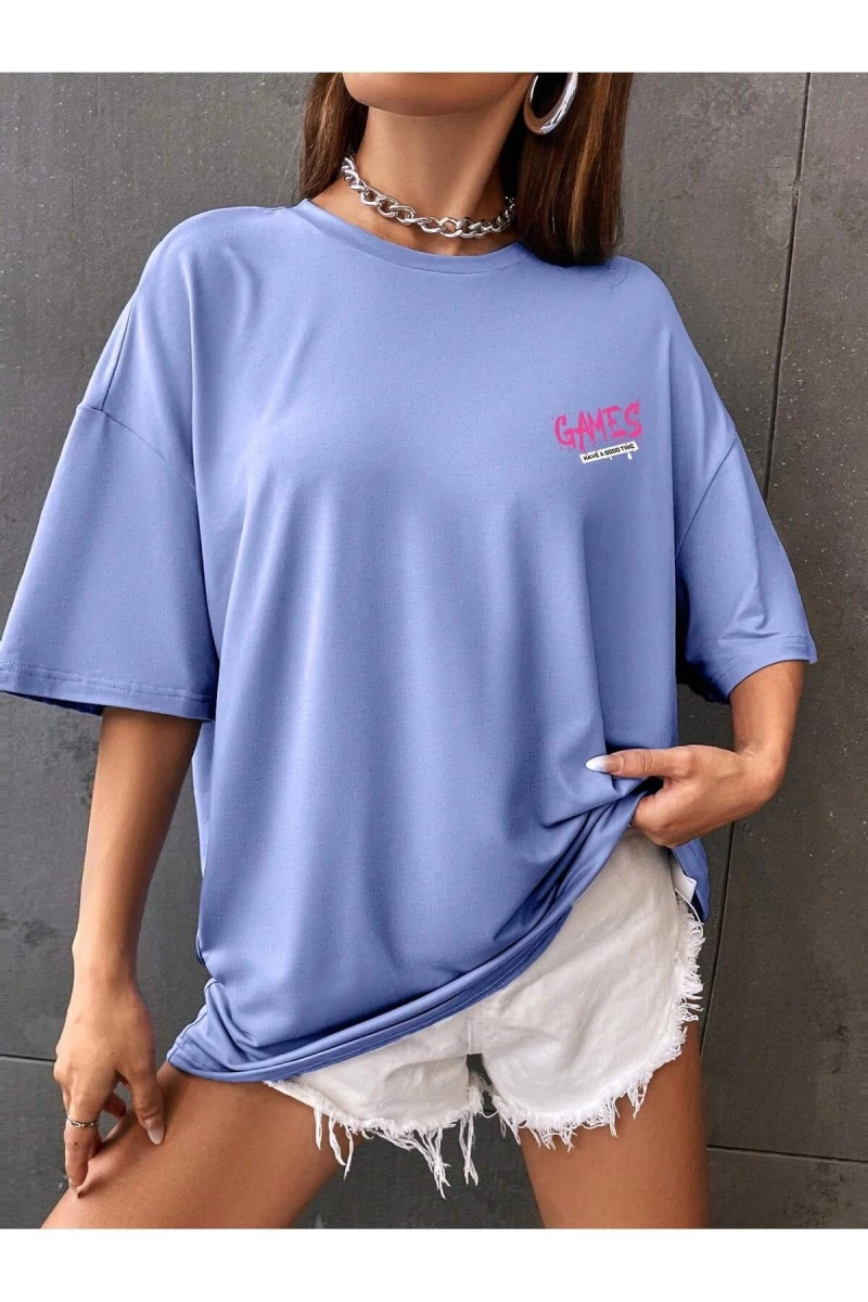 Karikatür ve Grafik tasarım Oversize T-shirt Cartoon/Letter serisi kod217