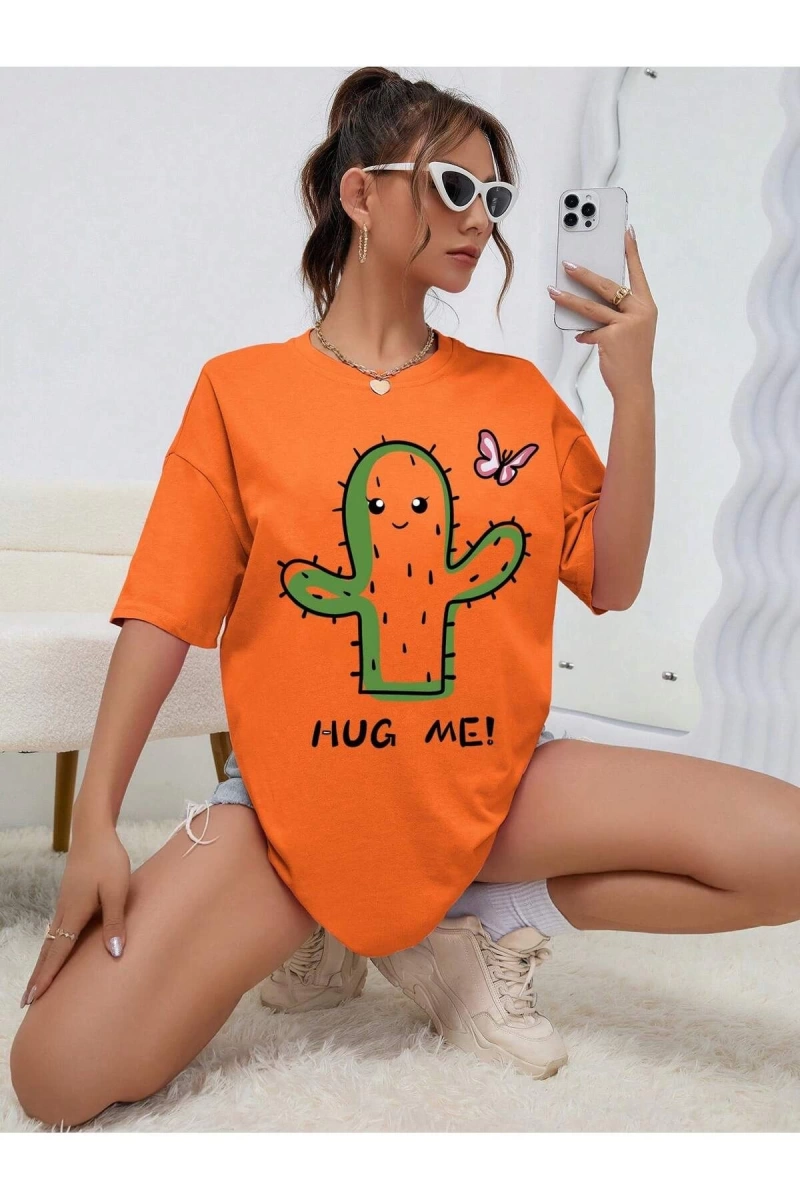 Karikatür ve Grafik tasarım Oversize T-shirt Cartoon/Letter serisi kod225