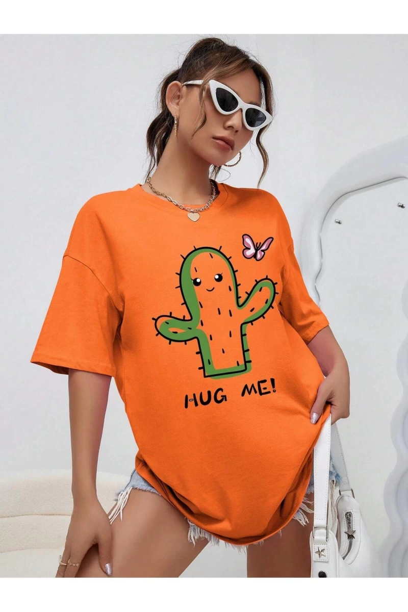 Karikatür ve Grafik tasarım Oversize T-shirt Cartoon/Letter serisi kod225