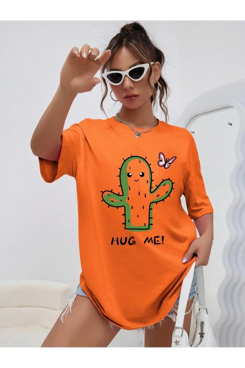Karikatür ve Grafik tasarım Oversize T-shirt Cartoon/Letter serisi kod225