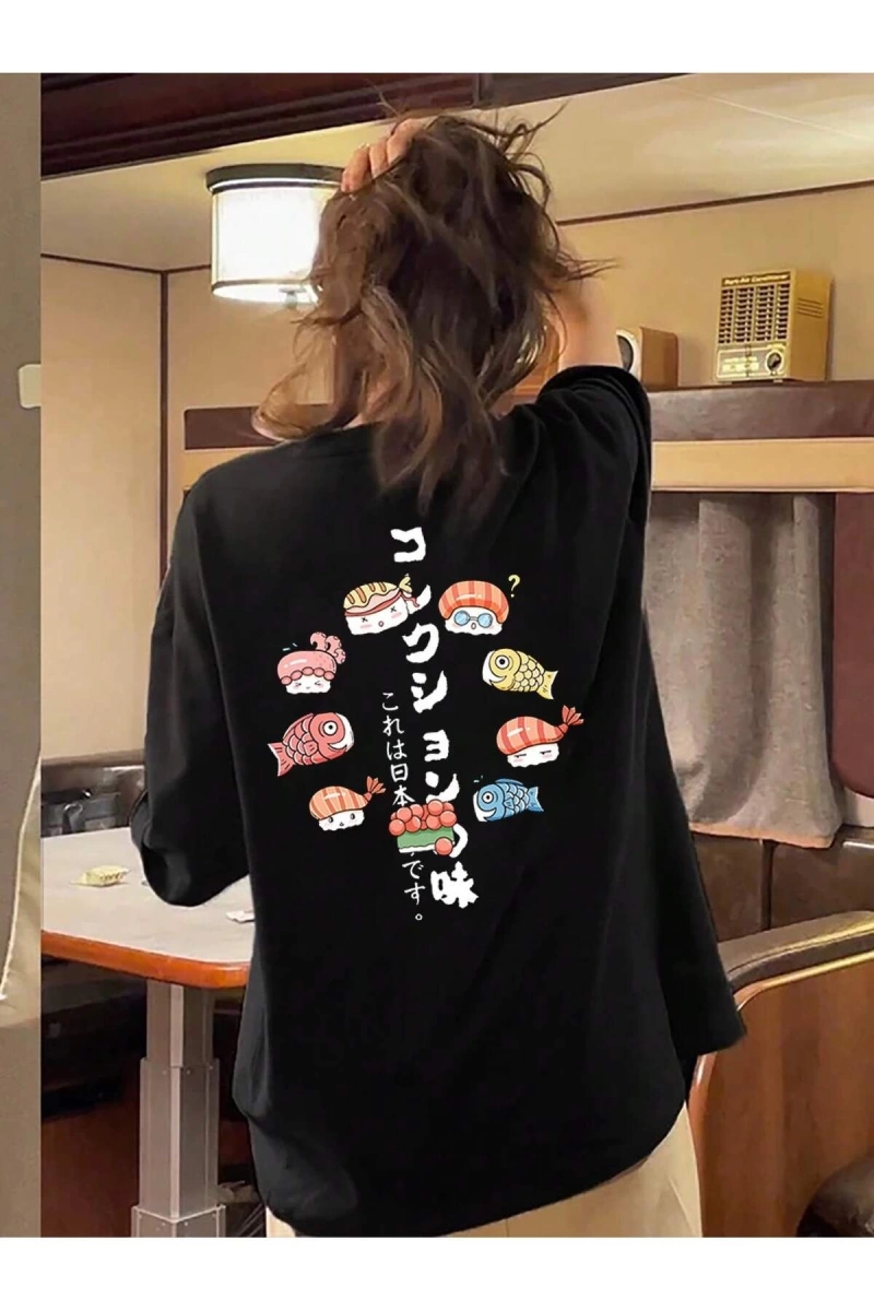 Karikatür ve Grafik tasarım Oversize T-shirt Cartoon/Letter serisi kod244