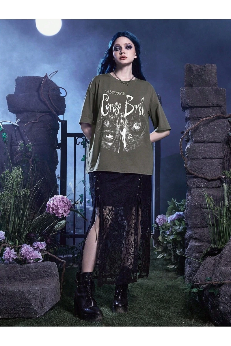 Karikatür ve Grafik tasarım Oversize T-shirt Cartoon/Letter serisi kod248