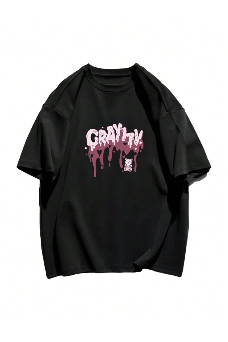 Karikatür ve Grafik tasarım Oversize T-shirt Cartoon/Letter serisi kod250