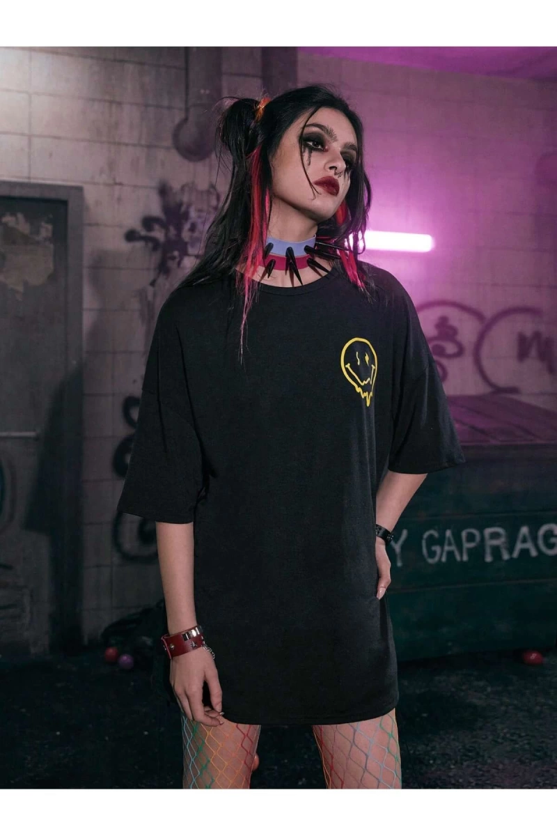 Karikatür ve Grafik tasarım Oversize T-shirt Cartoon/Letter serisi kod266
