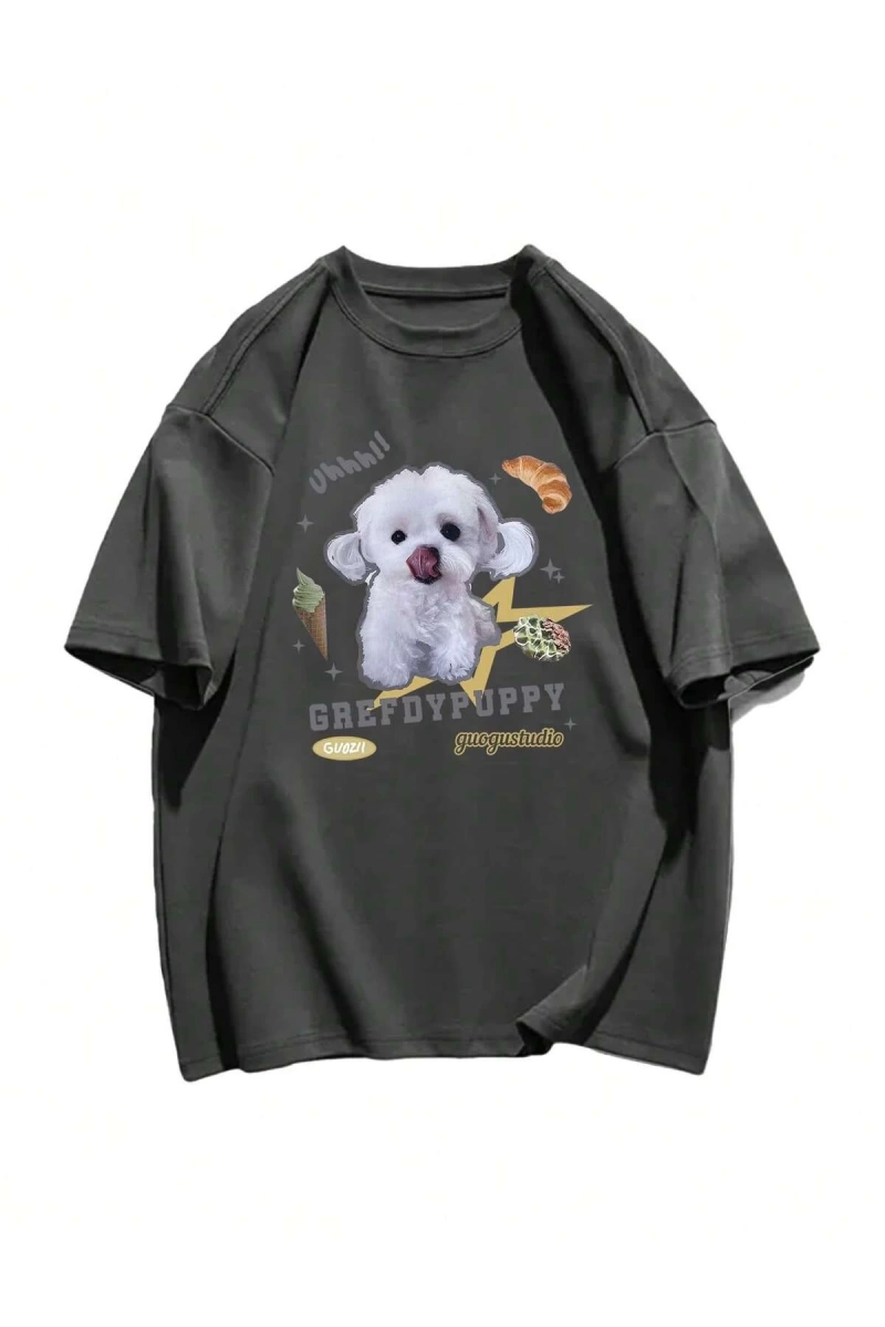 Karikatür ve Grafik tasarım Oversize T-shirt Cartoon/Letter serisi kod272