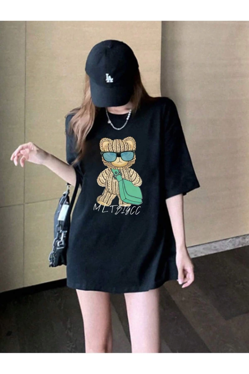 Karikatür ve Grafik tasarım Oversize T-shirt Cartoon/Letter serisi kod274
