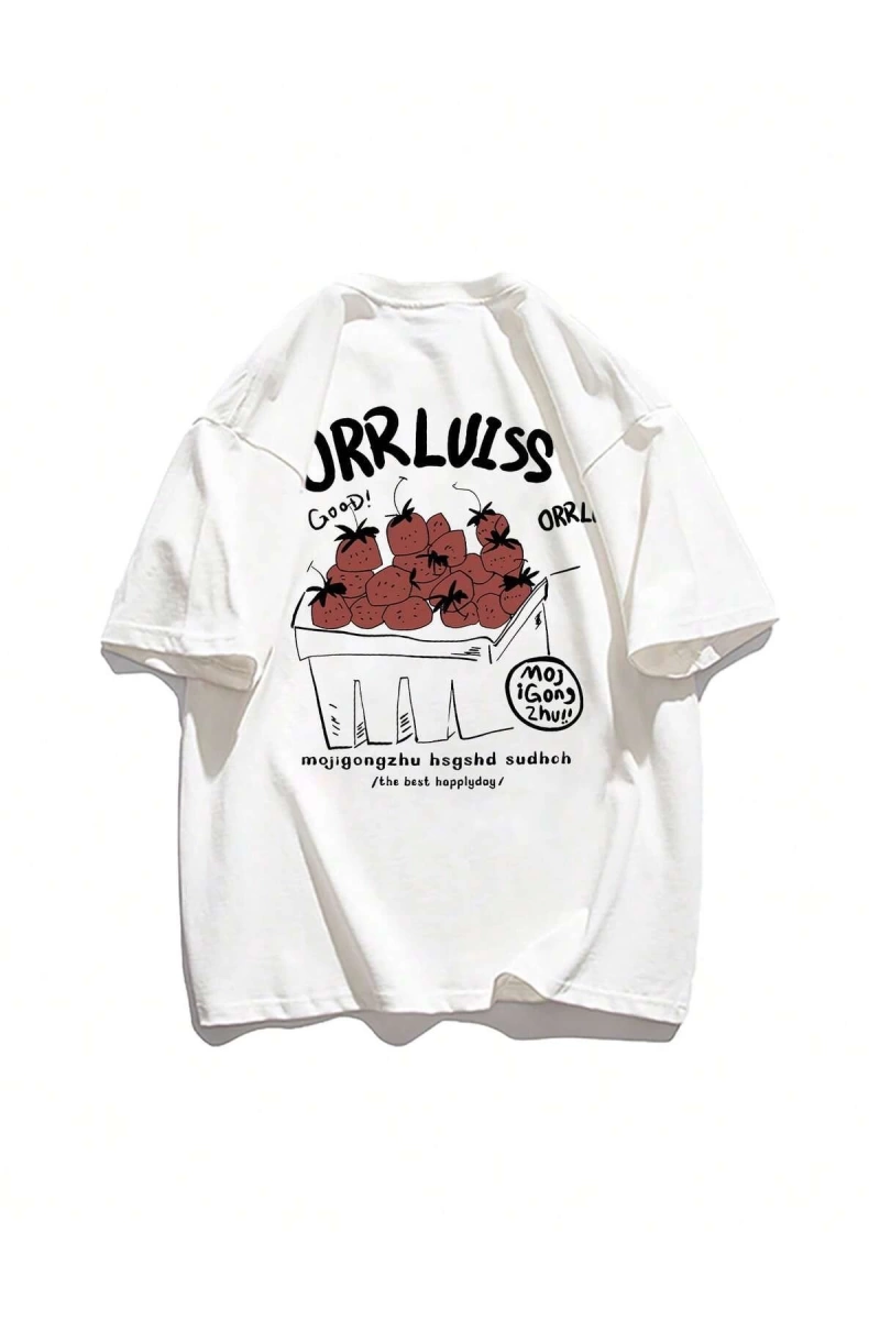Karikatür ve Grafik tasarım Oversize T-shirt Cartoon/Letter serisi kod275