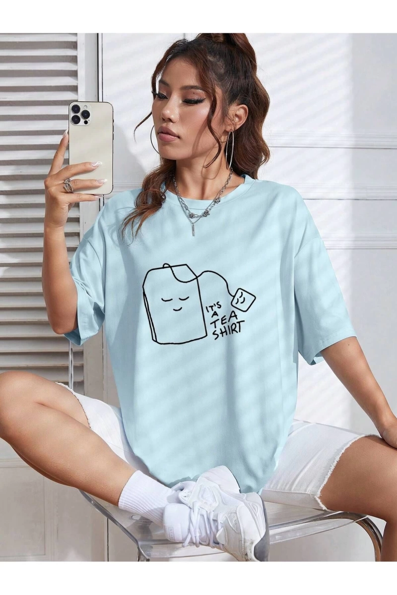 Karikatür ve Grafik tasarım Oversize T-shirt Cartoon/Letter serisi kod292