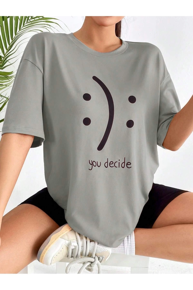 Karikatür ve Grafik tasarım Oversize T-shirt Cartoon/Letter serisi kod296