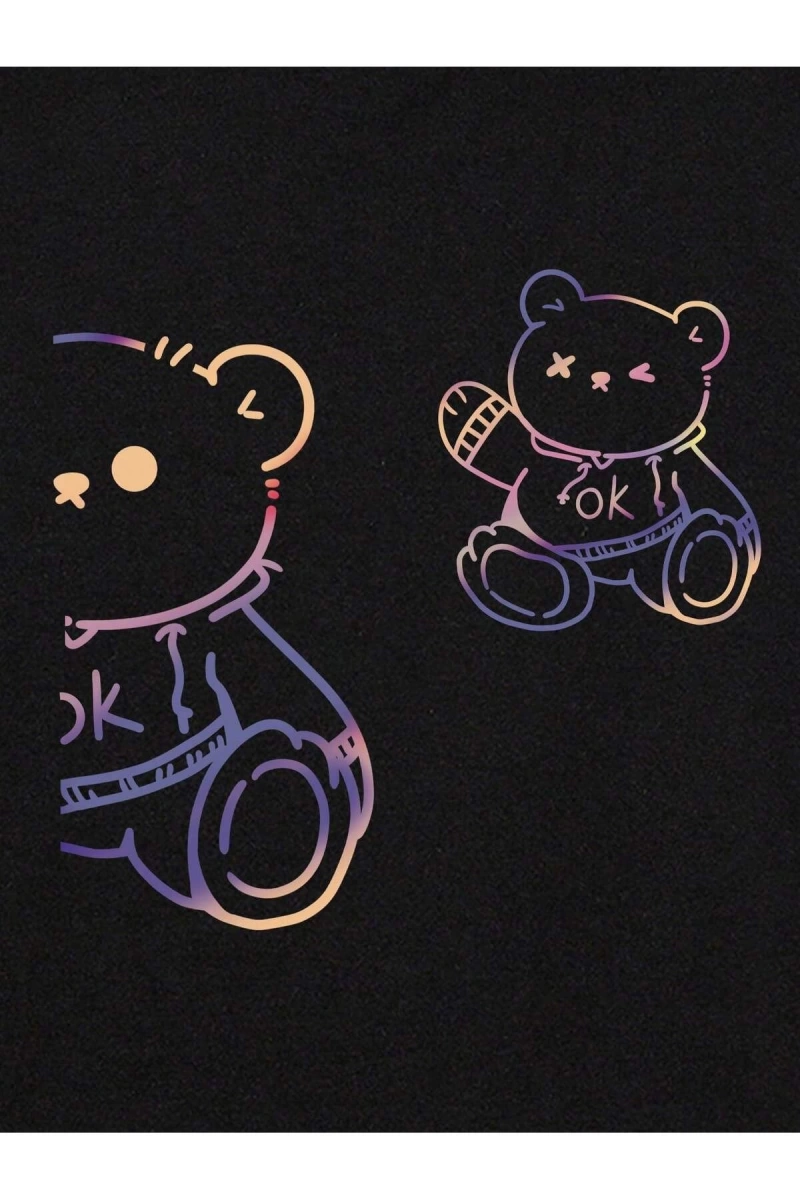 Karikatür ve Grafik tasarım Oversize T-shirt Cartoon/Letter serisi kod305
