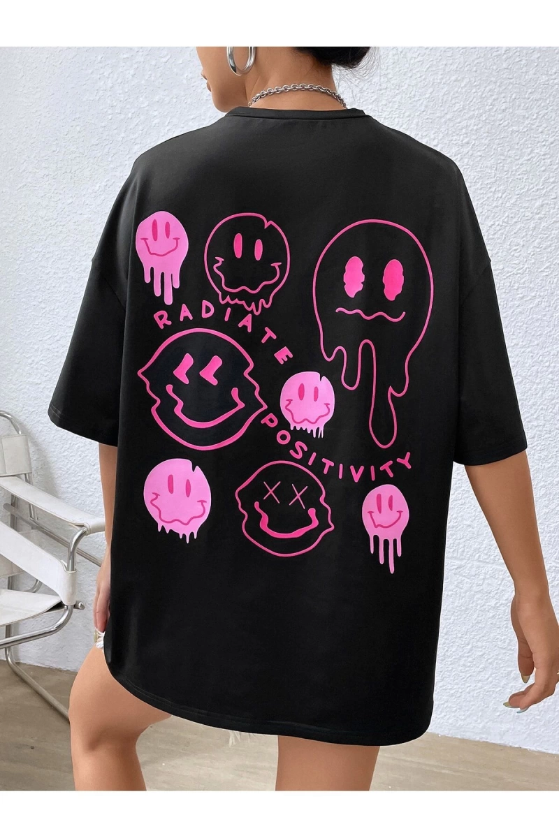 Karikatür ve Grafik tasarım Oversize T-shirt Cartoon/Letter serisi kod306
