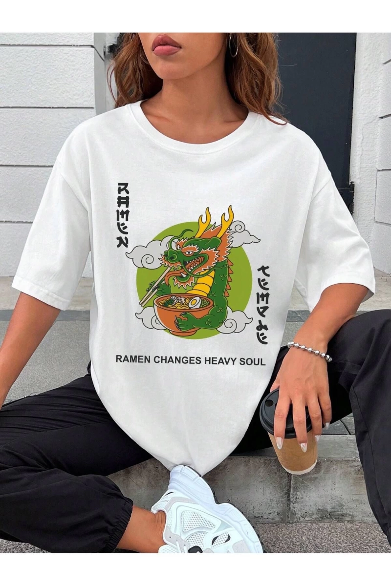 Karikatür ve Grafik tasarım Oversize T-shirt Cartoon/Letter serisi kod323