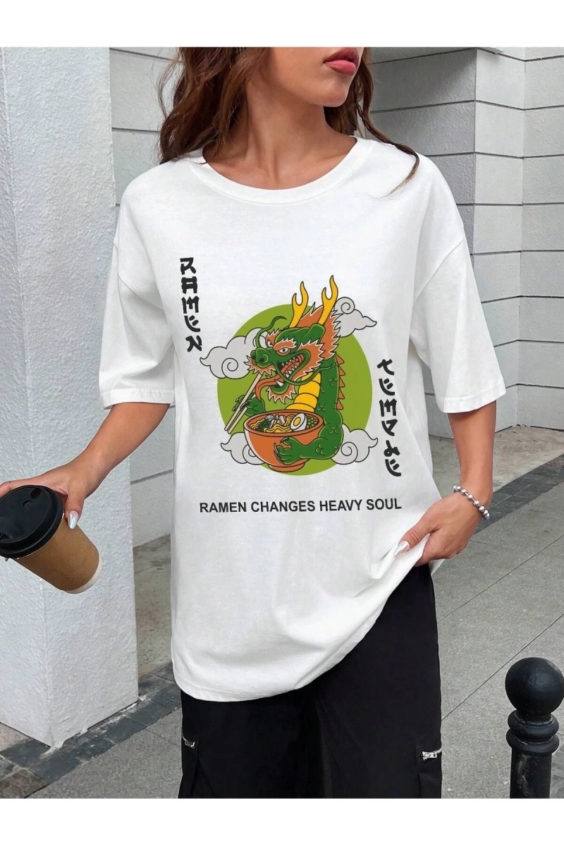 Karikatür ve Grafik tasarım Oversize T-shirt Cartoon/Letter serisi kod323
