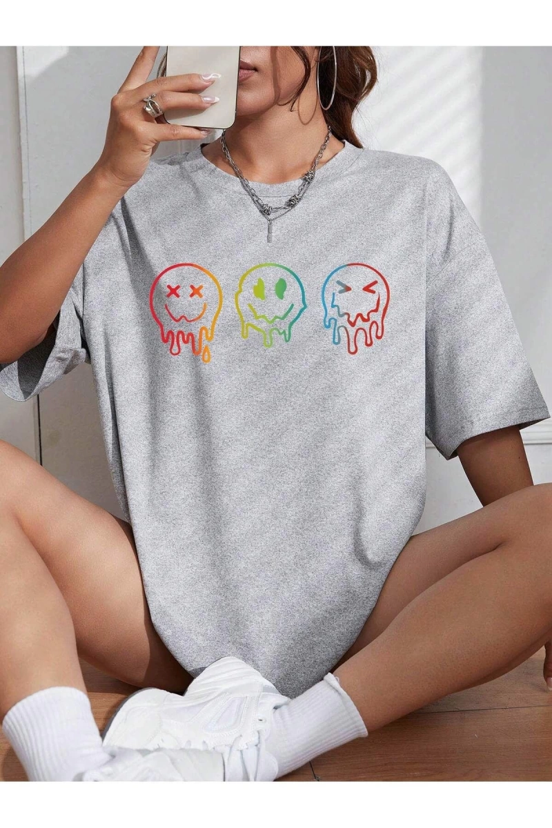 Karikatür ve Grafik tasarım Oversize T-shirt Cartoon/Letter serisi kod328