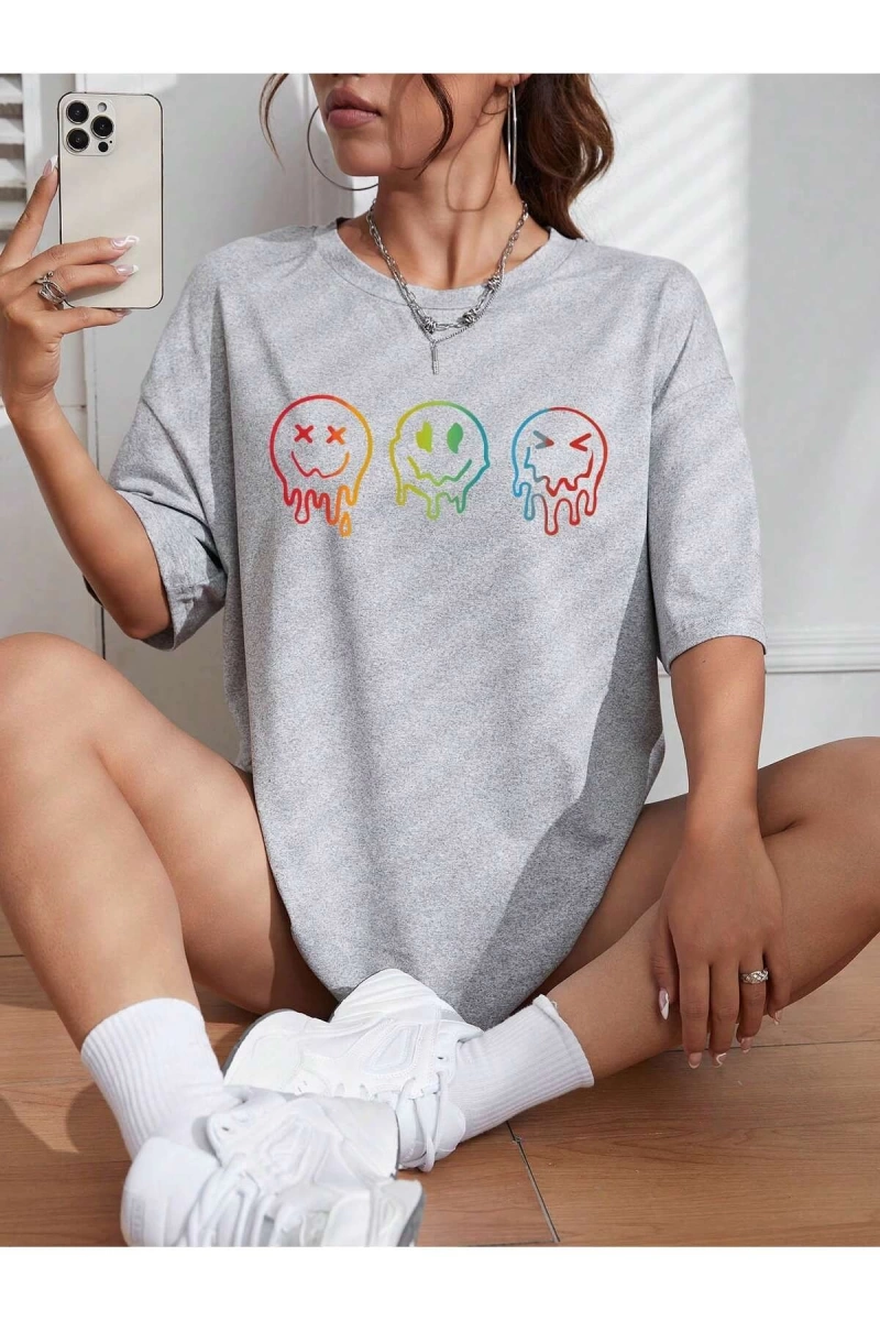 Karikatür ve Grafik tasarım Oversize T-shirt Cartoon/Letter serisi kod328