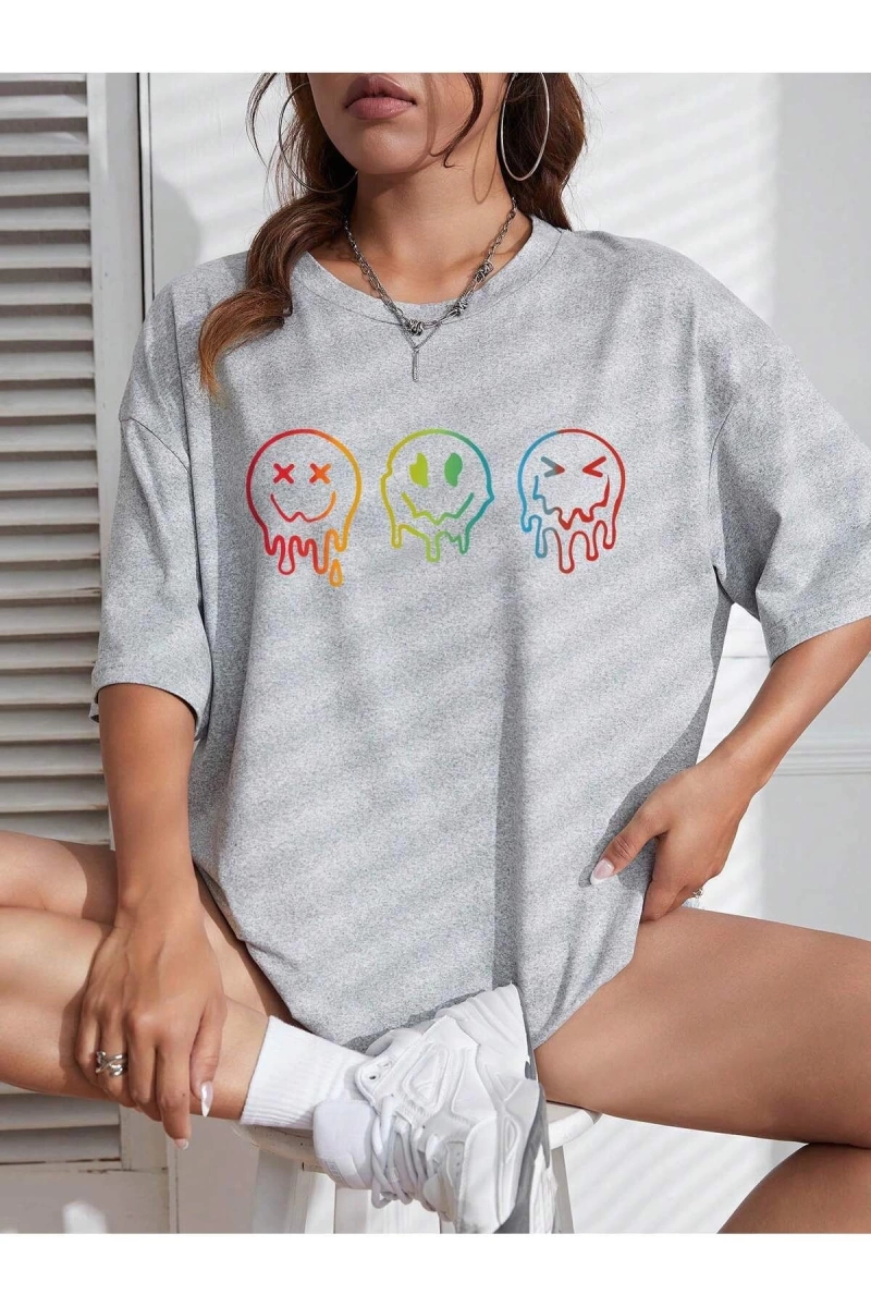 Karikatür ve Grafik tasarım Oversize T-shirt Cartoon/Letter serisi kod328