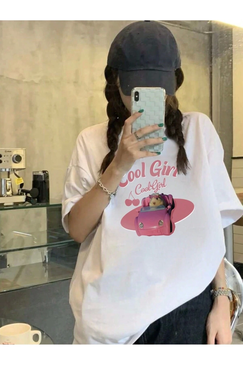 Karikatür ve Grafik tasarım Oversize T-shirt Cartoon/Letter serisi kod329