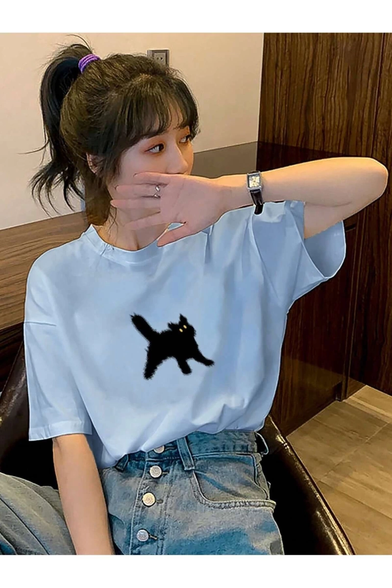 Karikatür ve Grafik tasarım Oversize T-shirt Cartoon/Letter serisi kod337