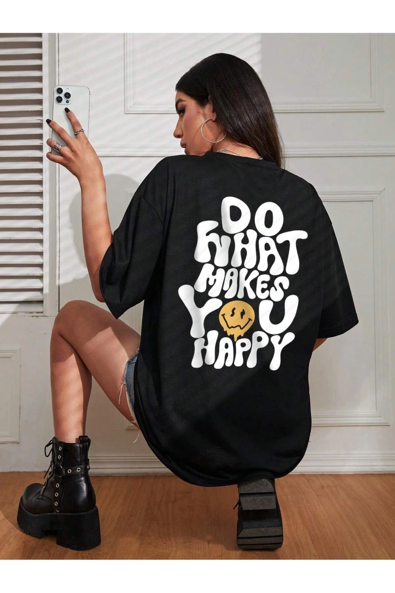Karikatür ve Grafik tasarım Oversize T-shirt Cartoon/Letter serisi kod345