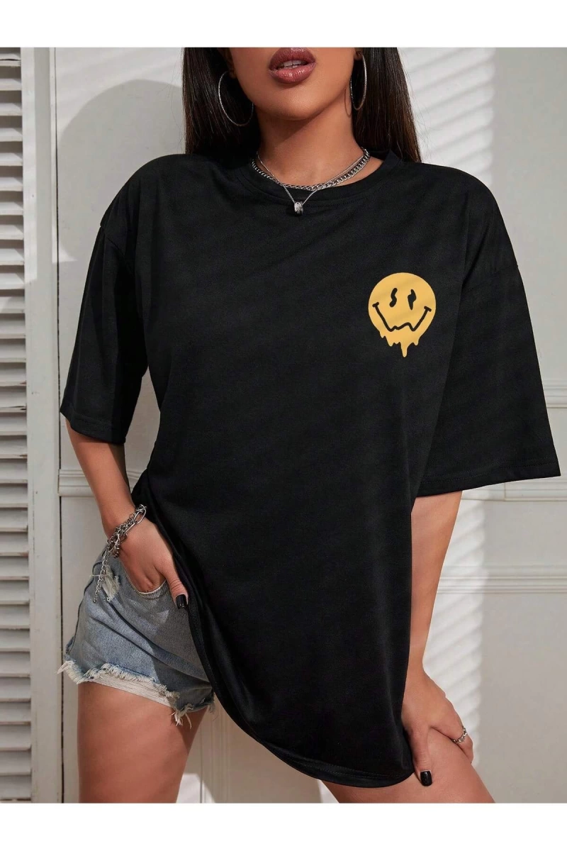 Karikatür ve Grafik tasarım Oversize T-shirt Cartoon/Letter serisi kod345