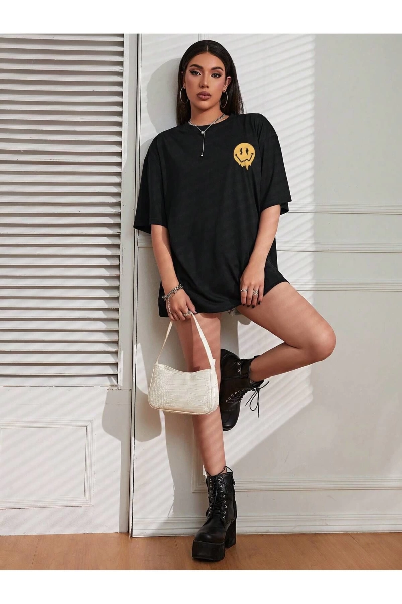 Karikatür ve Grafik tasarım Oversize T-shirt Cartoon/Letter serisi kod345