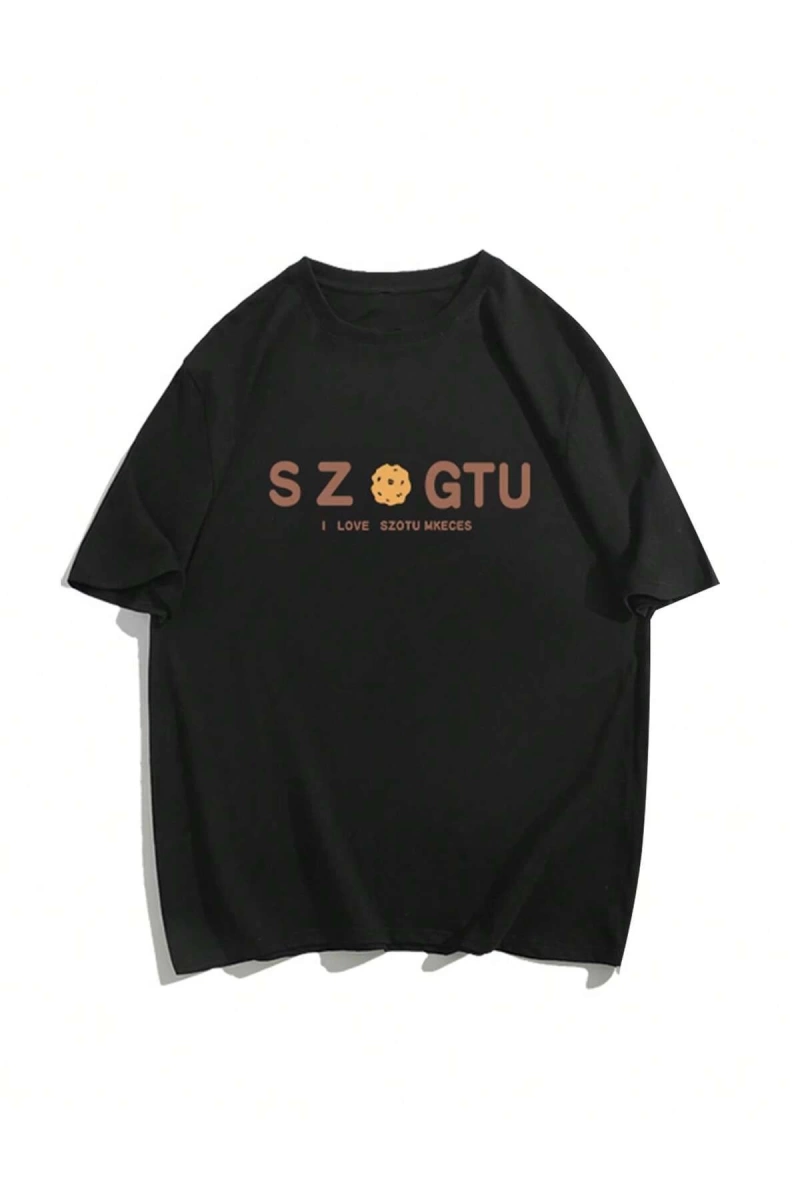Karikatür ve Grafik tasarım Oversize T-shirt Cartoon/Letter serisi kod346