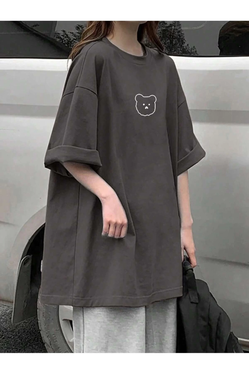 Karikatür ve Grafik tasarım Oversize T-shirt Cartoon/Letter serisi kod350