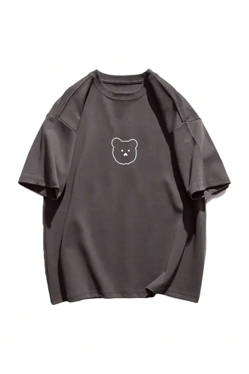 Karikatür ve Grafik tasarım Oversize T-shirt Cartoon/Letter serisi kod350