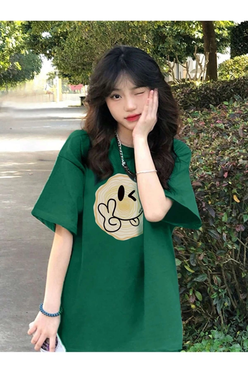 Karikatür ve Grafik tasarım Oversize T-shirt Cartoon/Letter serisi kod355