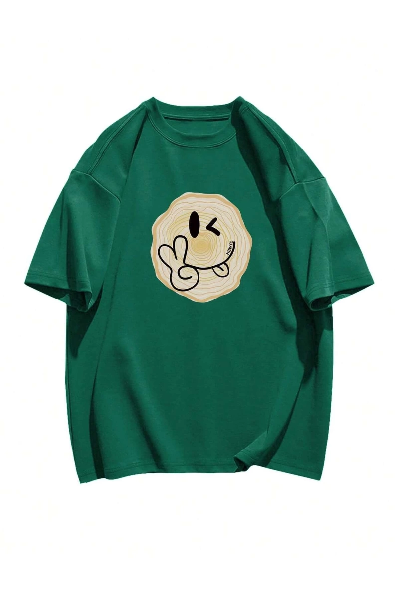 Karikatür ve Grafik tasarım Oversize T-shirt Cartoon/Letter serisi kod355