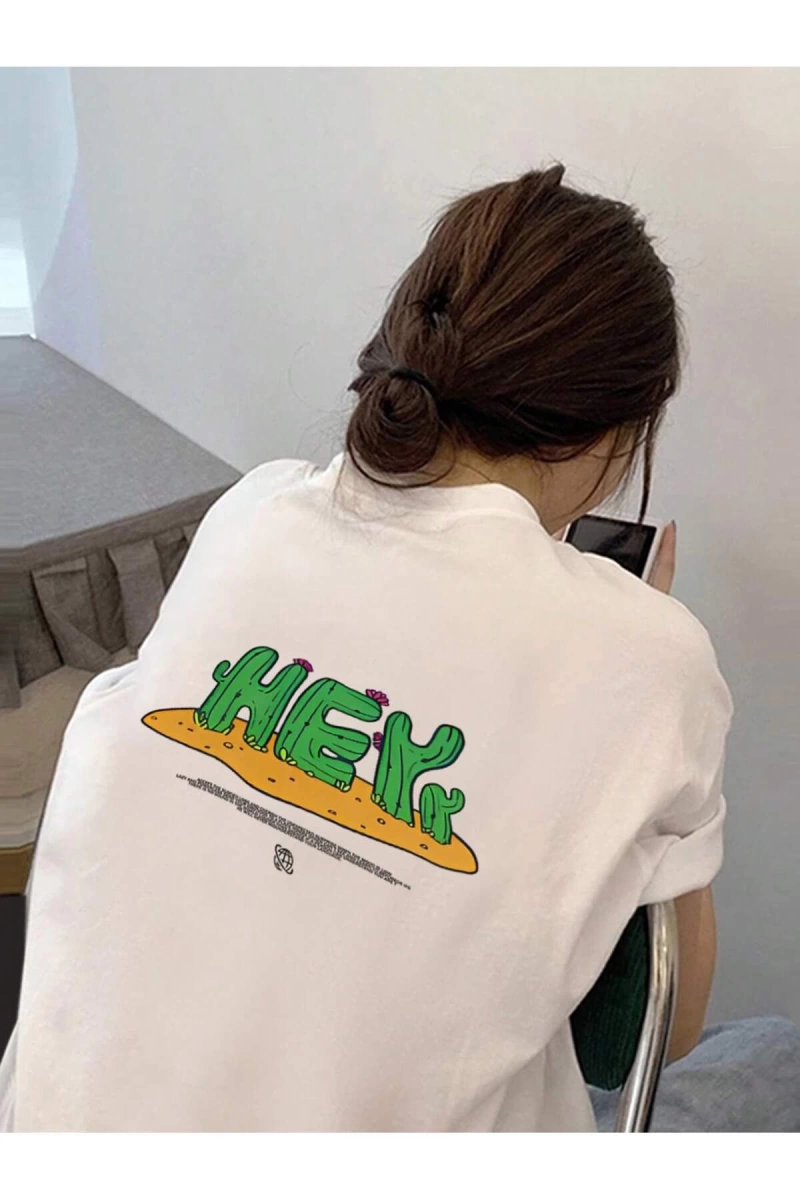 Karikatür ve Grafik tasarım Oversize T-shirt Cartoon/Letter serisi kod356