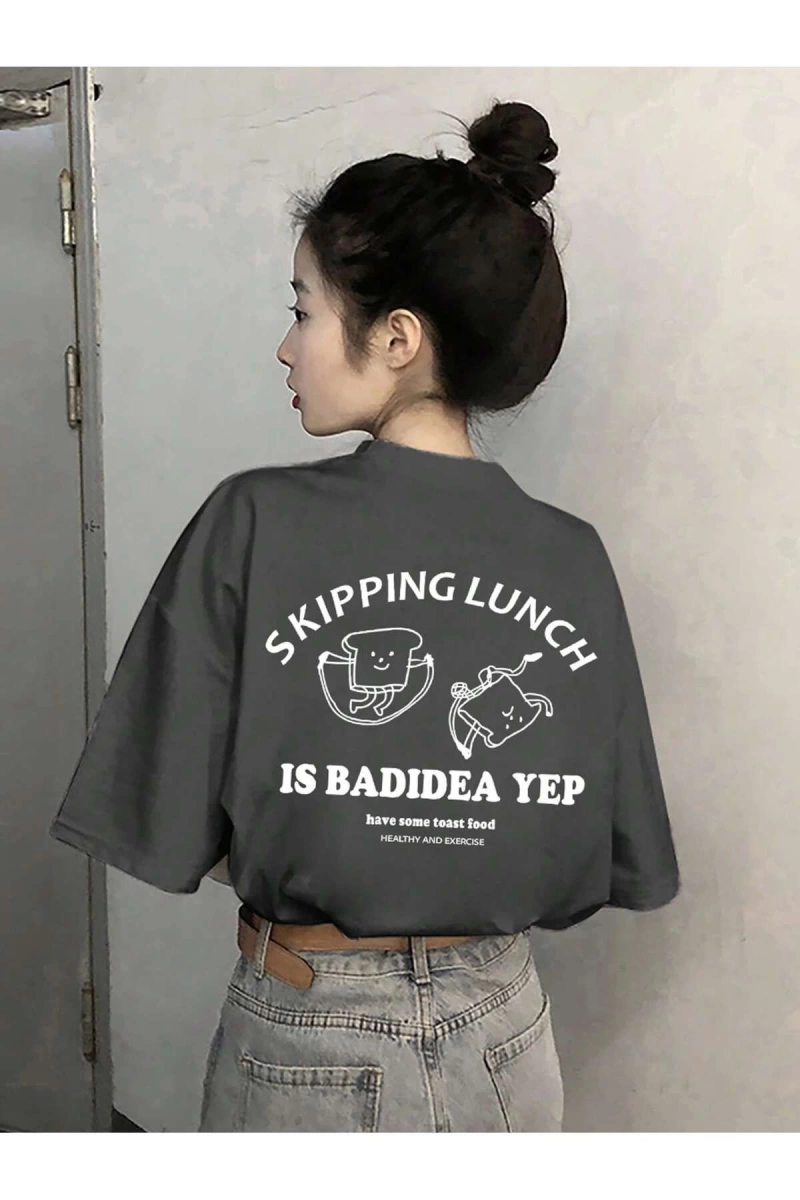 Karikatür ve Grafik tasarım Oversize T-shirt Cartoon/Letter serisi kod360