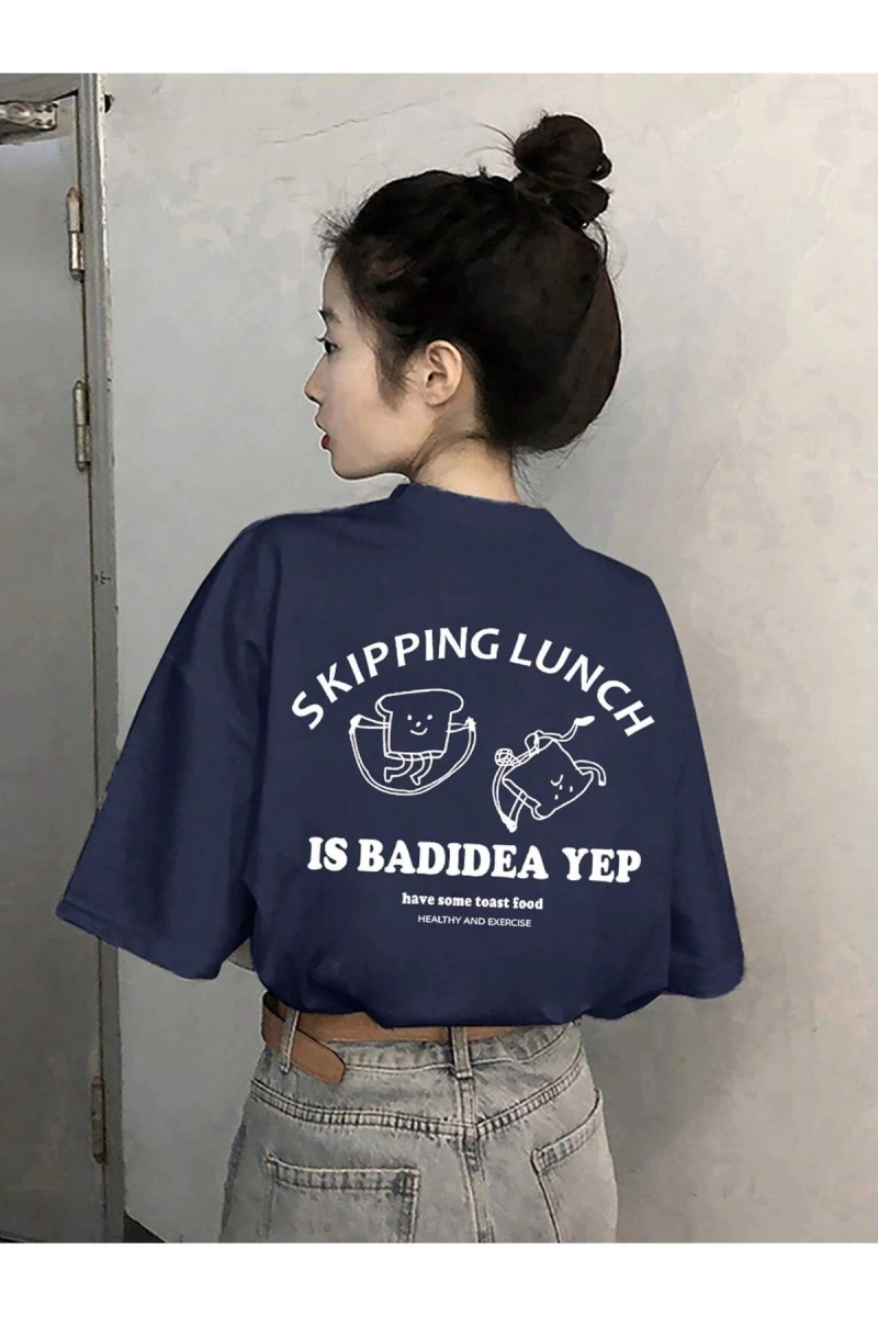 Karikatür ve Grafik tasarım Oversize T-shirt Cartoon/Letter serisi kod362