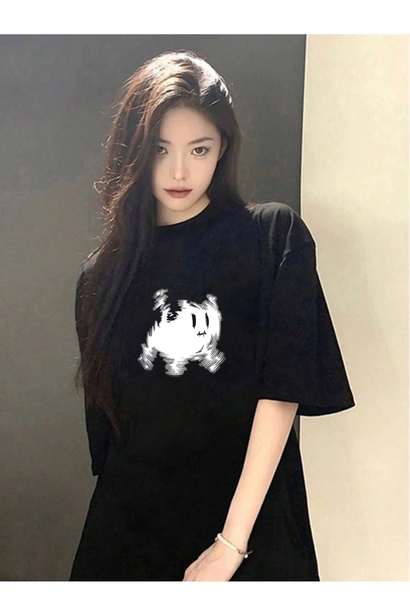 Karikatür ve Grafik tasarım Oversize T-shirt Cartoon/Letter serisi kod364