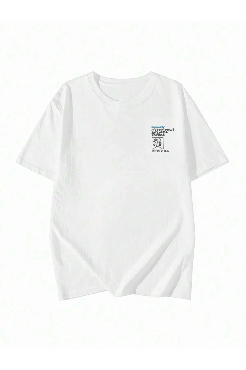 Karikatür ve Grafik tasarım Oversize T-shirt Cartoon/Letter serisi kod379