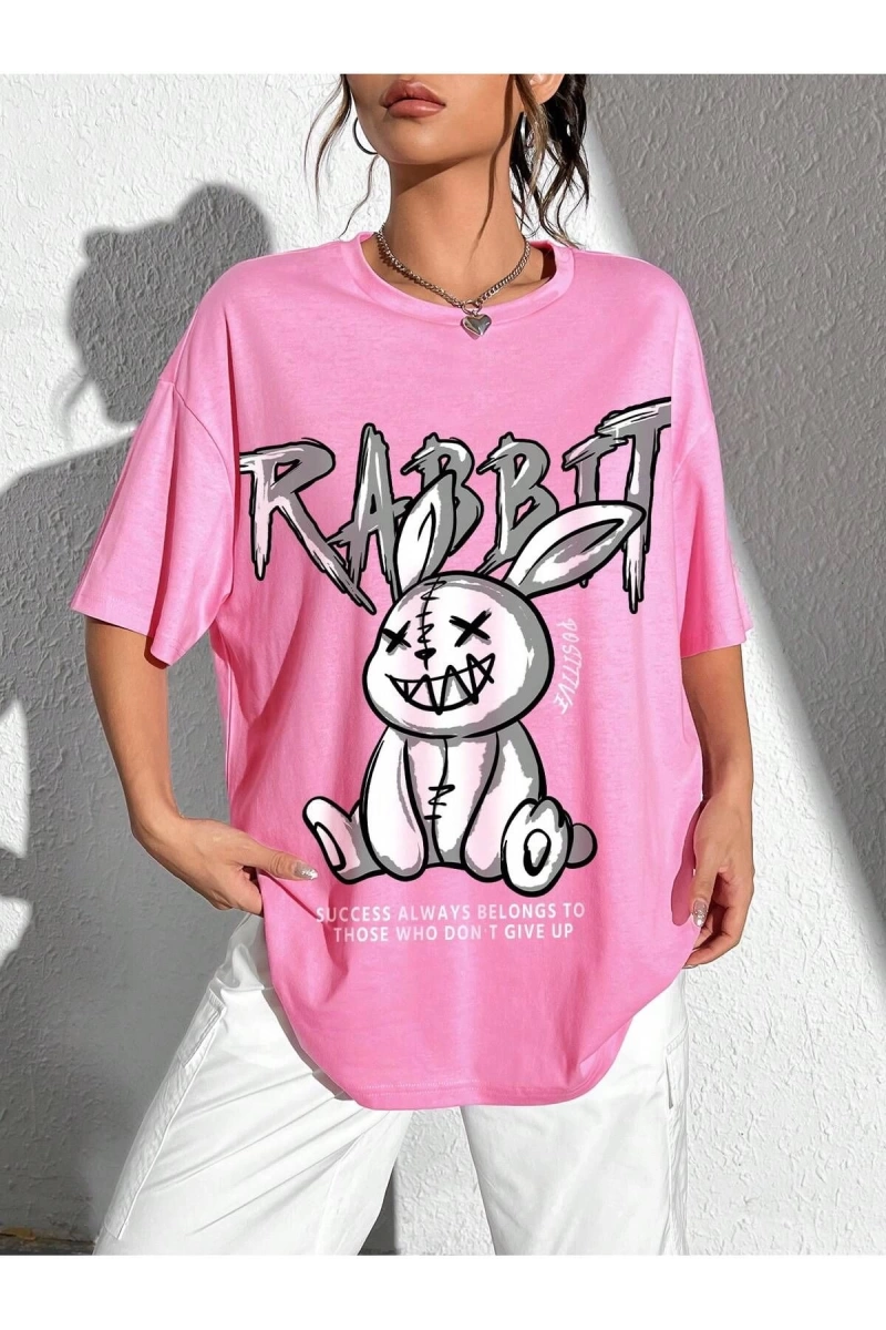 Karikatür ve Grafik tasarım Oversize T-shirt Cartoon/Letter serisi kod38