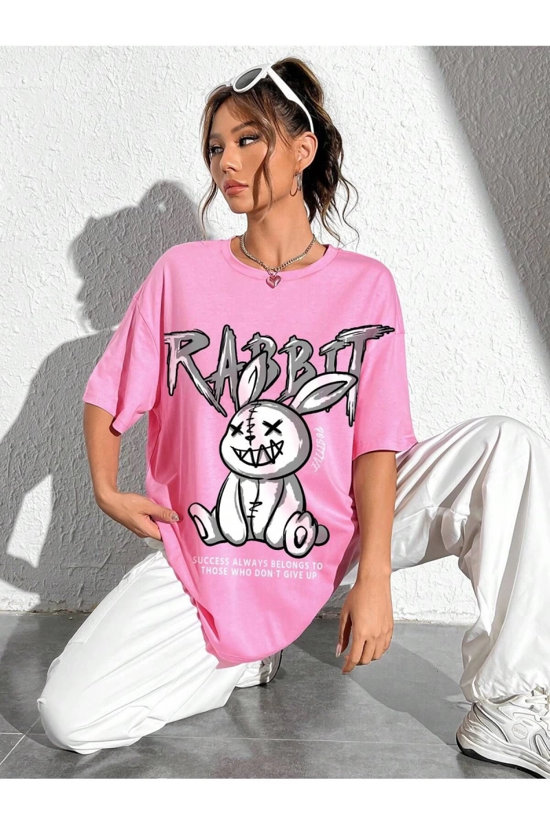 Karikatür ve Grafik tasarım Oversize T-shirt Cartoon/Letter serisi kod38