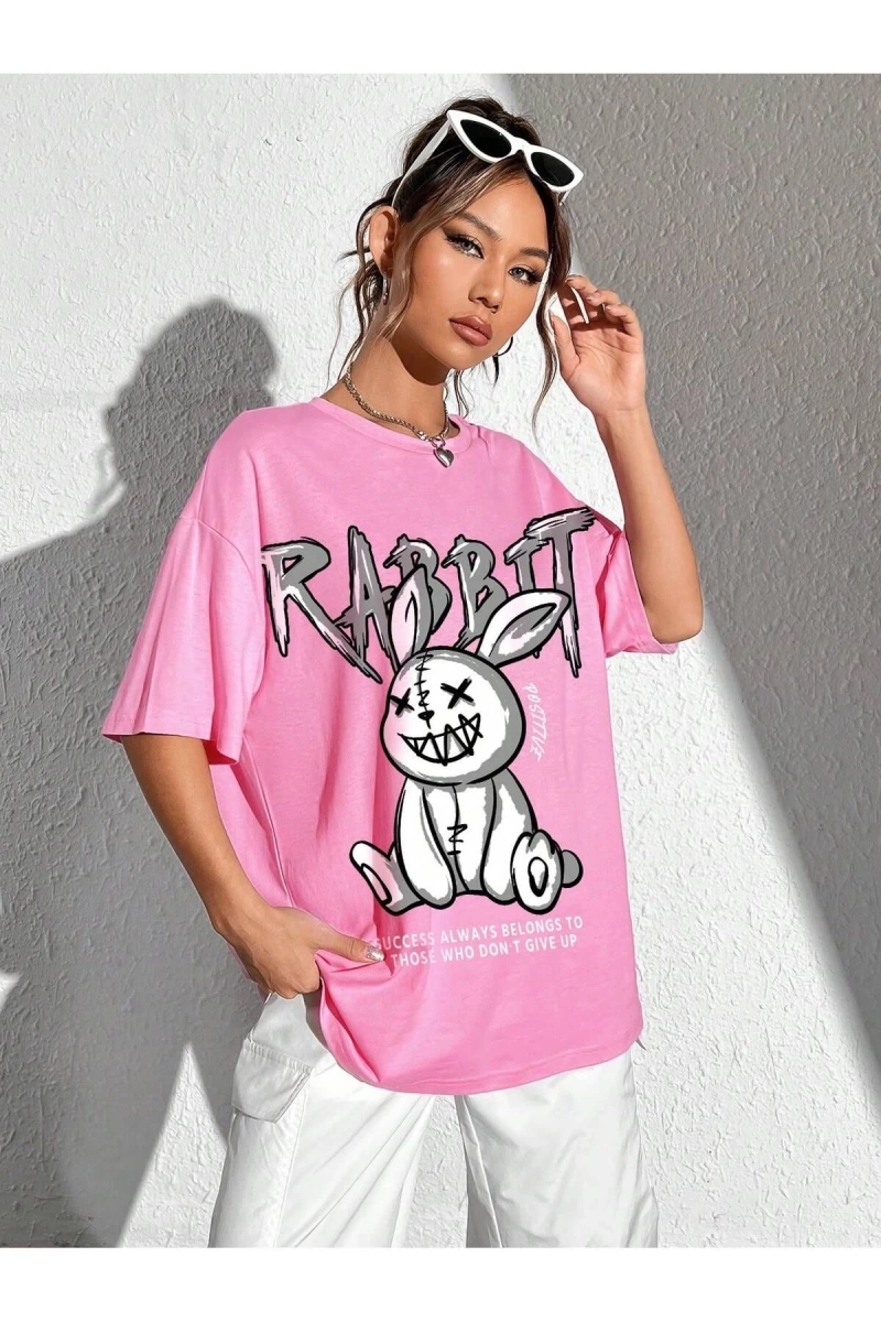 Karikatür ve Grafik tasarım Oversize T-shirt Cartoon/Letter serisi kod38