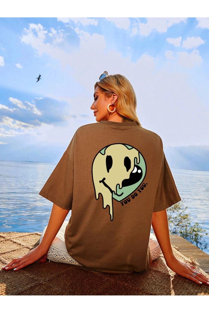 Karikatür ve Grafik tasarım Oversize T-shirt Cartoon/Letter serisi kod382
