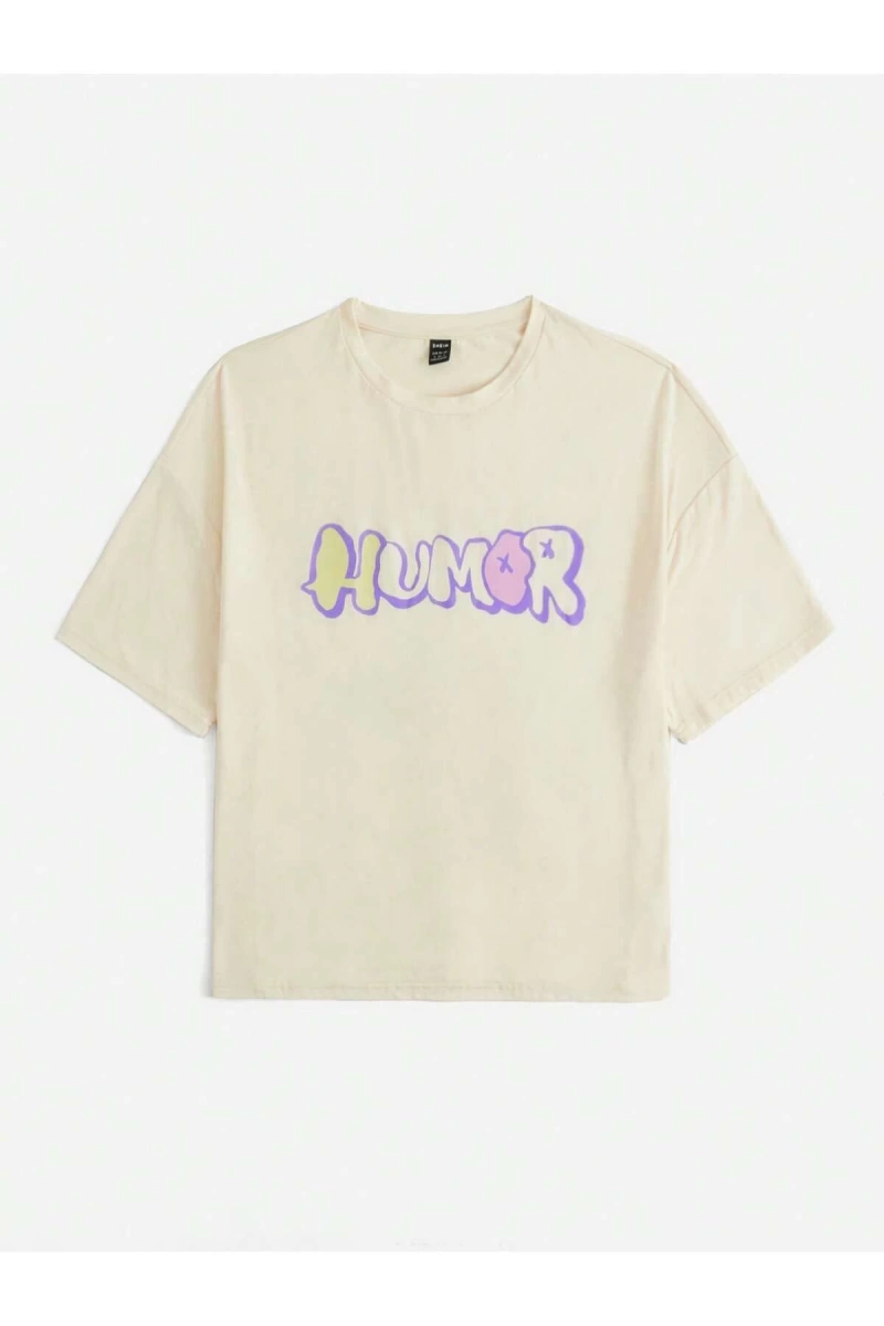 Karikatür ve Grafik tasarım Oversize T-shirt Cartoon/Letter serisi kod389