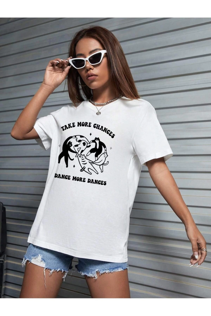Karikatür ve Grafik tasarım Oversize T-shirt Cartoon/Letter serisi kod392