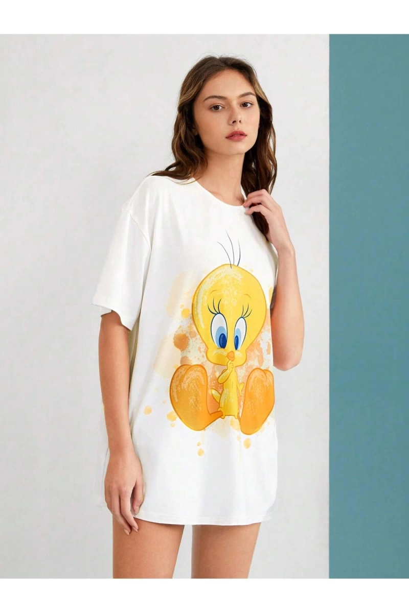 Karikatür ve Grafik tasarım Oversize T-shirt Cartoon/Letter serisi kod393