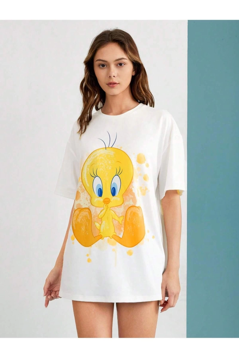 Karikatür ve Grafik tasarım Oversize T-shirt Cartoon/Letter serisi kod393