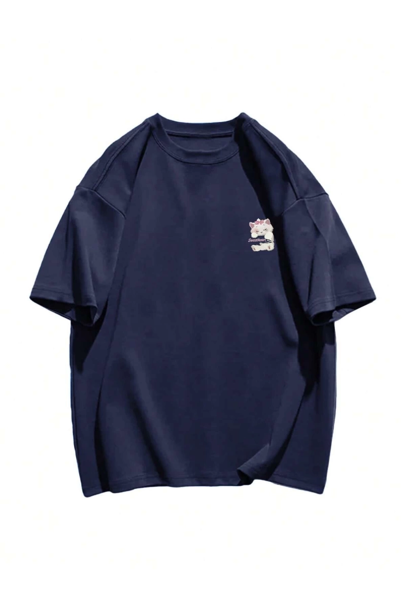 Karikatür ve Grafik tasarım Oversize T-shirt Cartoon/Letter serisi kod410
