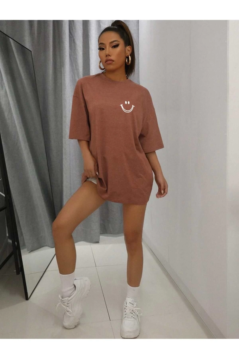 Karikatür ve Grafik tasarım Oversize T-shirt Cartoon/Letter serisi kod417