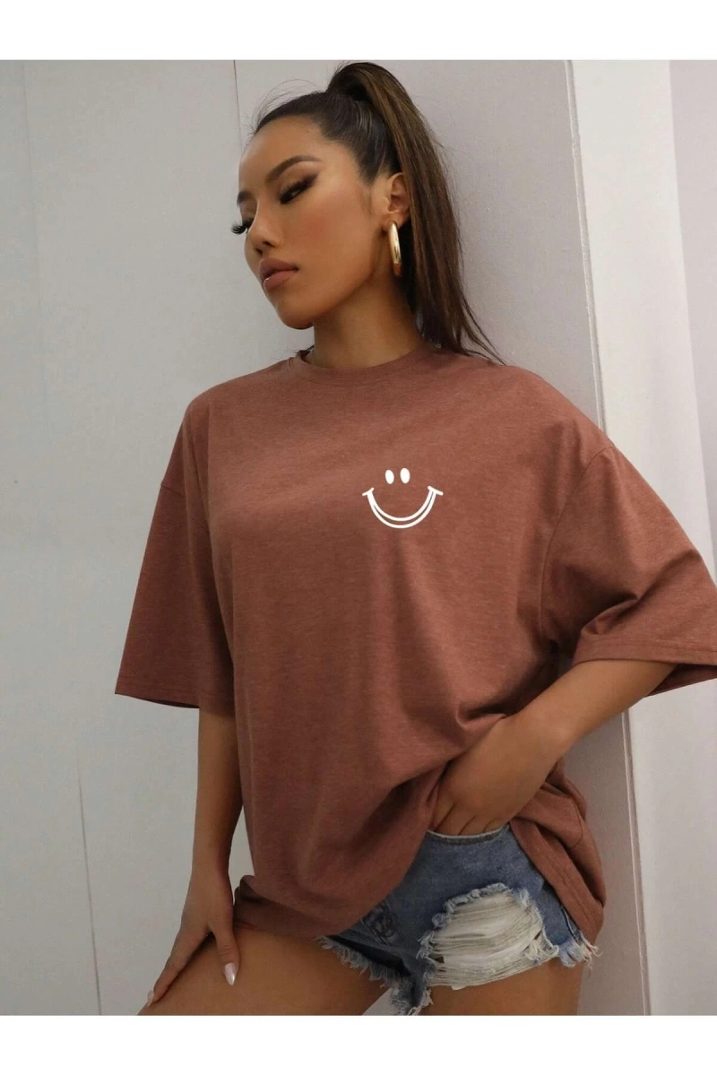 Karikatür ve Grafik tasarım Oversize T-shirt Cartoon/Letter serisi kod417