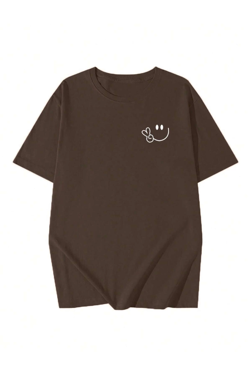 Karikatür ve Grafik tasarım Oversize T-shirt Cartoon/Letter serisi kod426