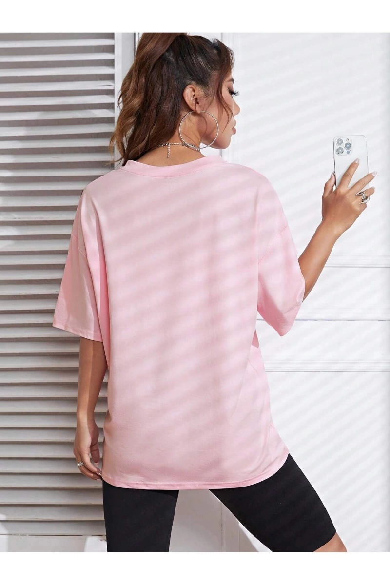 Karikatür ve Grafik tasarım Oversize T-shirt Cartoon/Letter serisi kod44